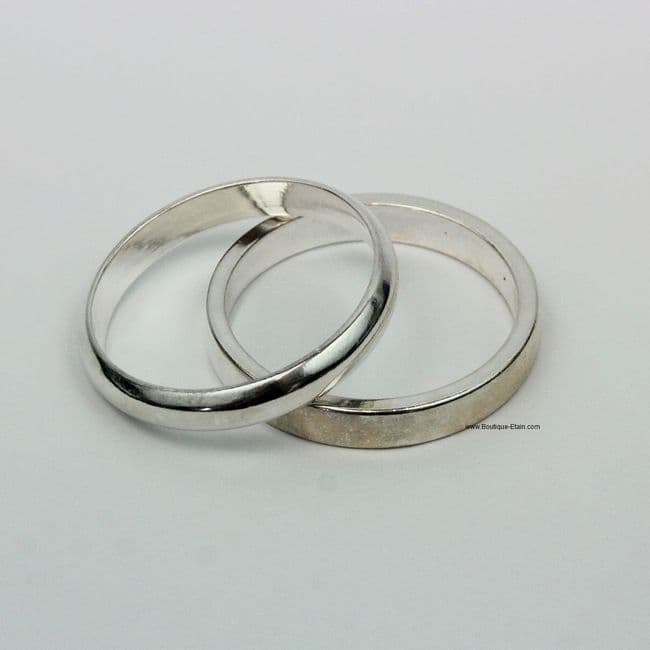 Rond de serviette en étain argenté pour Noces d'argent