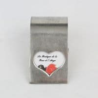 Rond de serviette porte photo forme coeur