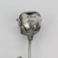 Rose en étain gravée , fabrication française