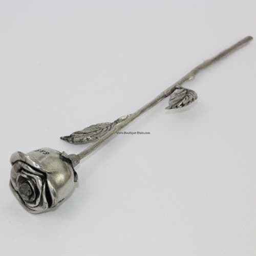 Rose en étain gravée , fabrication française