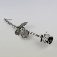 Rose en étain tige 29 cm