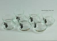 Série de 6 verres motif raisin en étain