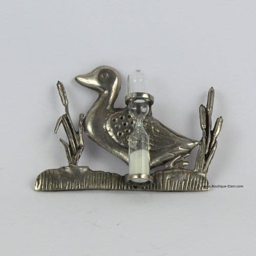 Sablier canard en étain