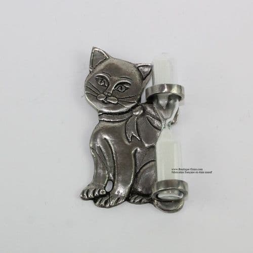 Sablier chat en étain