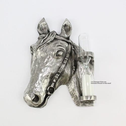 Sablier cheval en étain