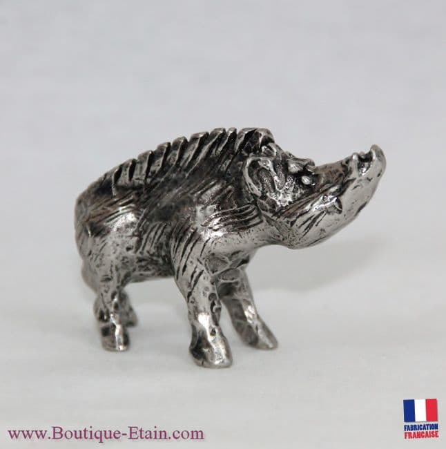 Sanglier sauvage en étain
