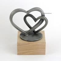 Sculpture coeurs en étain