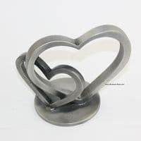 Sculpture coeurs en étain