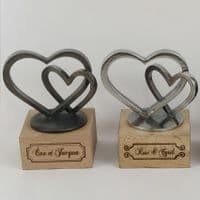 Sculpture coeurs en étain