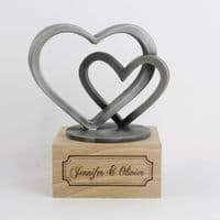 Sculpture coeurs en étain