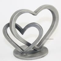Sculpture coeurs en étain