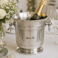 Seau à champagne en étain massif personnalisable
