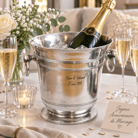 Seau à champagne en étain massif personnalisable