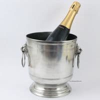Seau à Champagne motif lion en étain