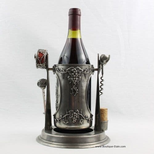 Service à vin à bascule + thermomètre + tire-bouchon + lèche goutte