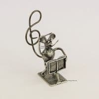 Souris chef d'orchestre en étain