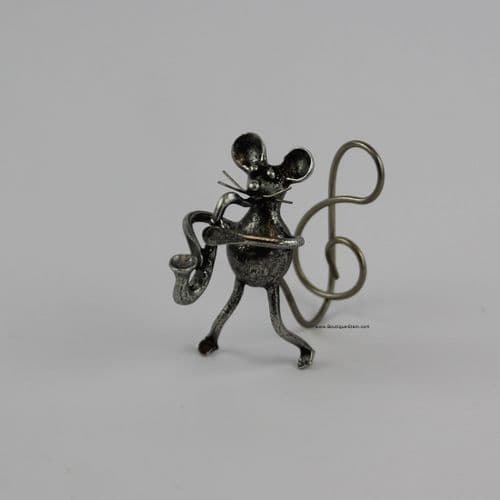 Souris debout le Saxophone en étain