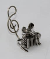 Souris musicienne l'accordéon en étain