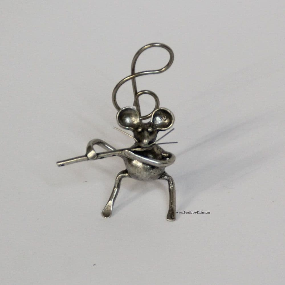 Souris musicienne la flûte en étain