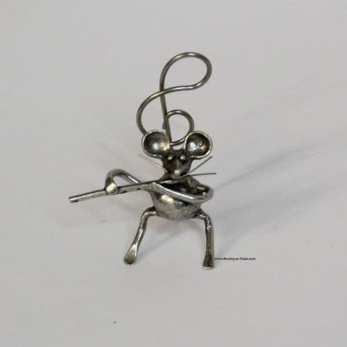 Souris musicienne la flûte en étain