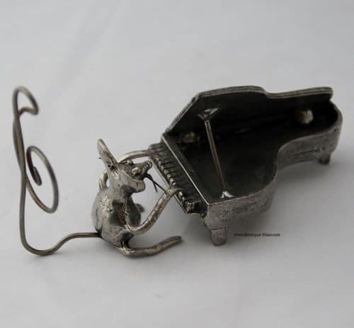 Souris musicienne Piano en étain
