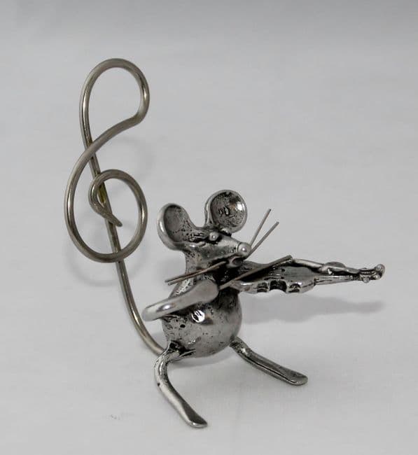 Souris musicienne violon en éain