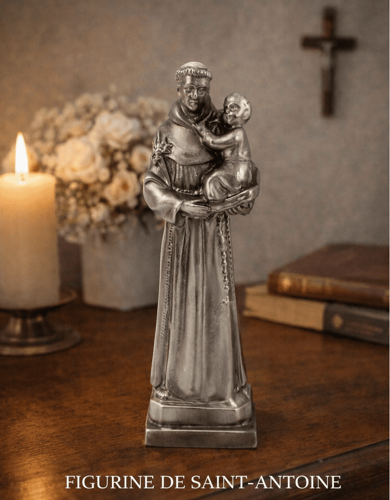 Statuette de Saint Antoine en étain