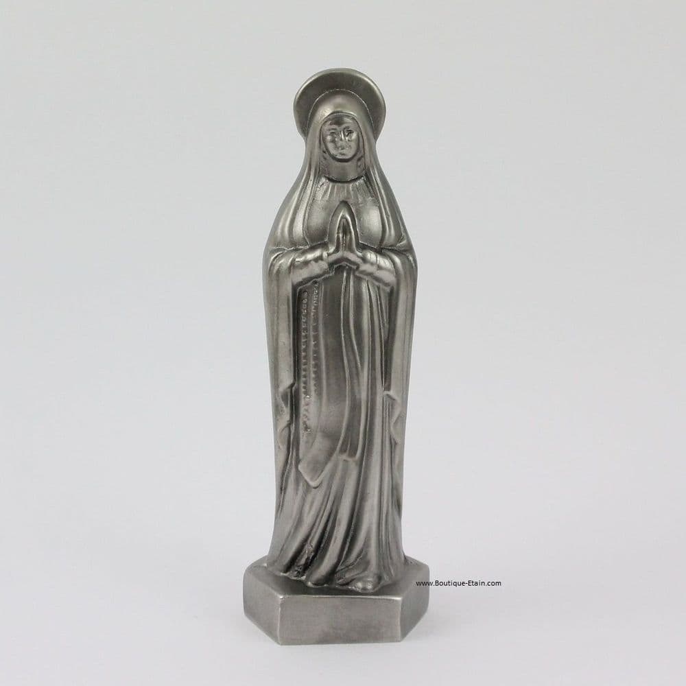 Statuette Vierge Marie en étain