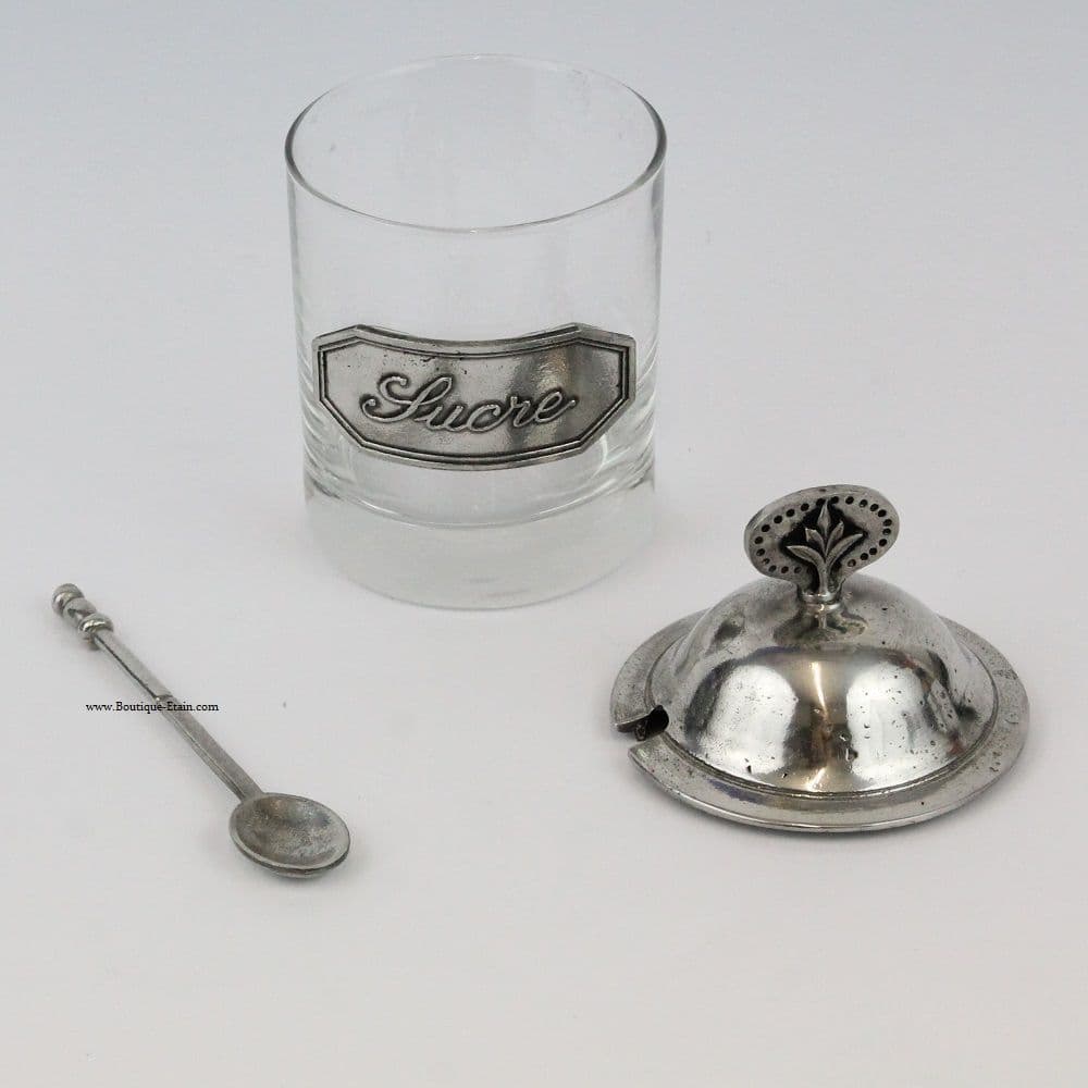 Sucrier En Verre – Style Classique – Occasion (manque Cuillère)