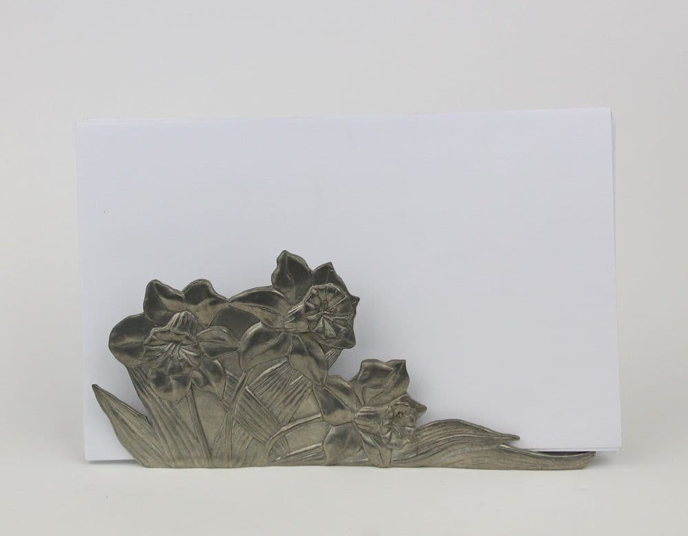 Support courrier, porte-lettres ou serviettes en étain Jonquilles