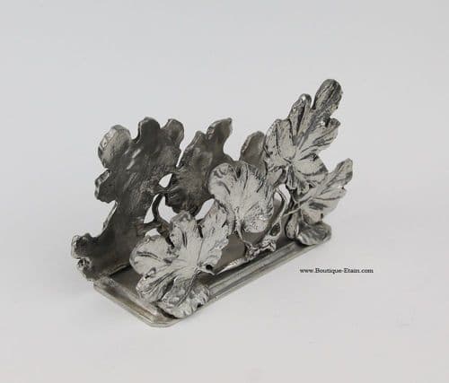 Support courrier, porte-lettres ou serviettes feuilles en étain.