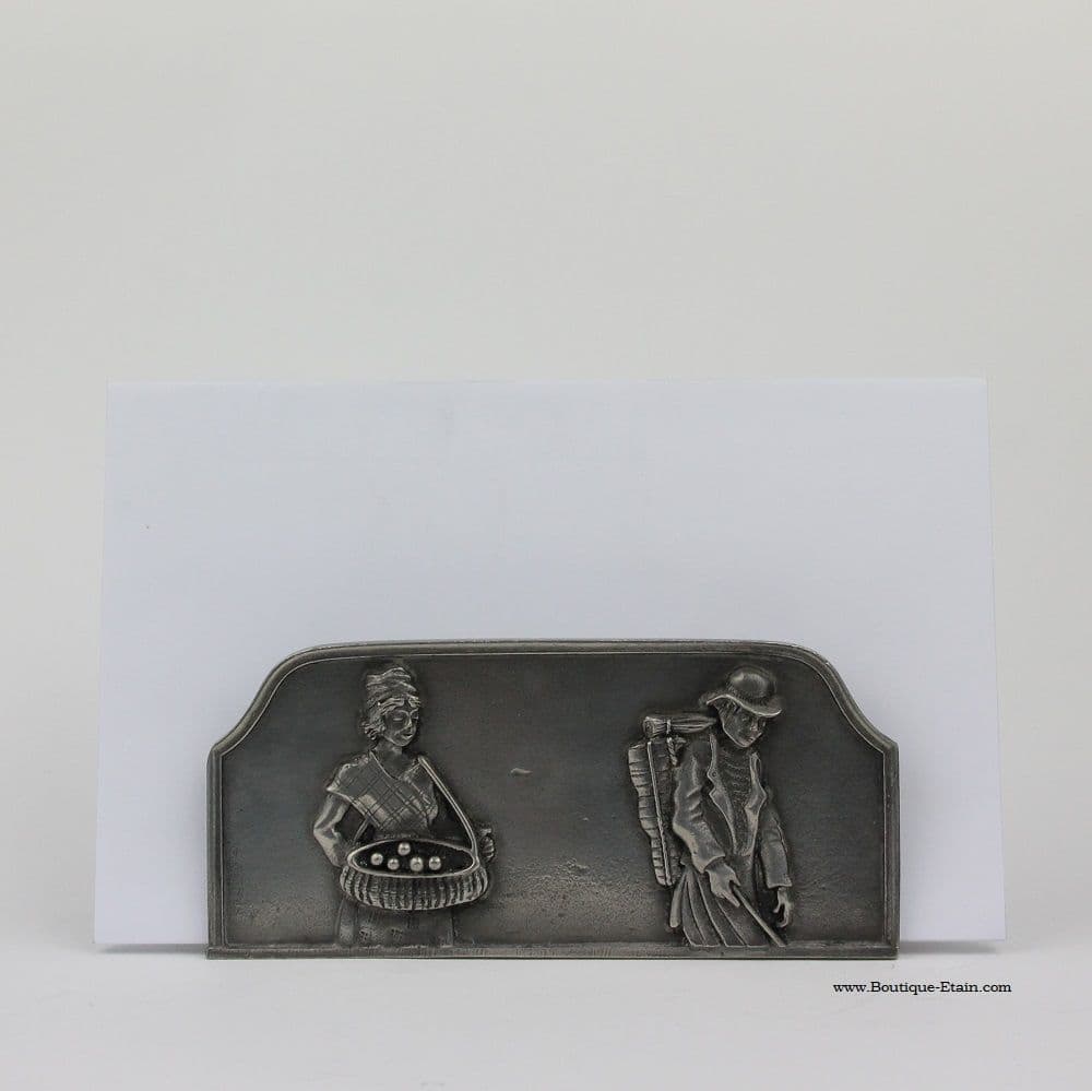 Support courrier, porte-lettres ou serviettes les vieux métiers en étain