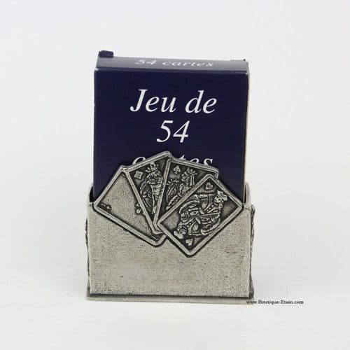 Support vertical en étain pour jeu de cartes