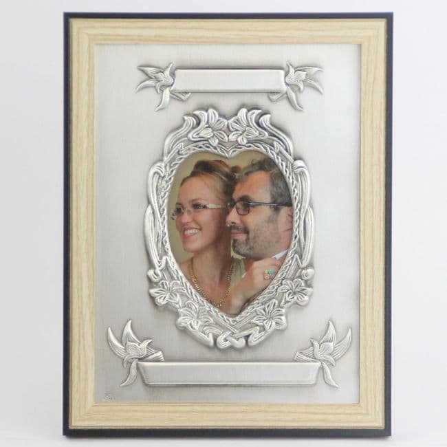 Tableau, Cadre photo à graver en étain pour couple