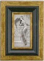 Tableau en étain jeune fille en robe de soirée