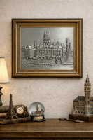 Tableau en étain repoussé vieille bourse de Lille