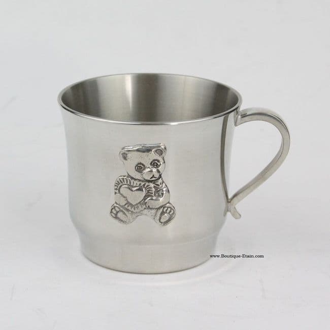 Tasse ou gobelet nounours en étain