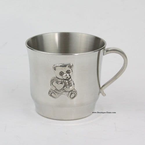 Tasse ou gobelet nounours en étain