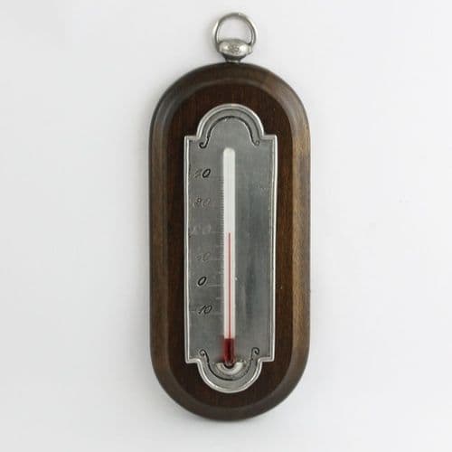 Thermomètre en bois et étain