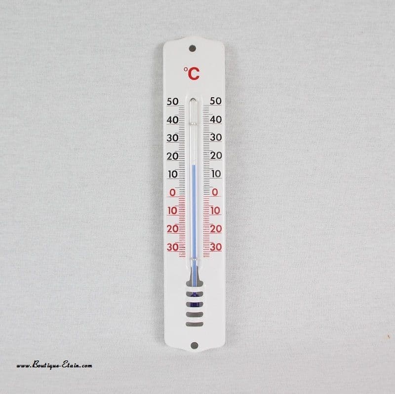 Thermomètre en métal blanc pour intérieur ou exterieur