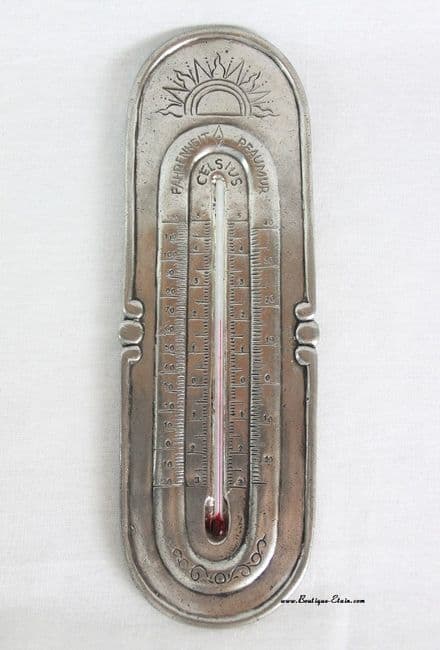 Thermomètre soleil en étain