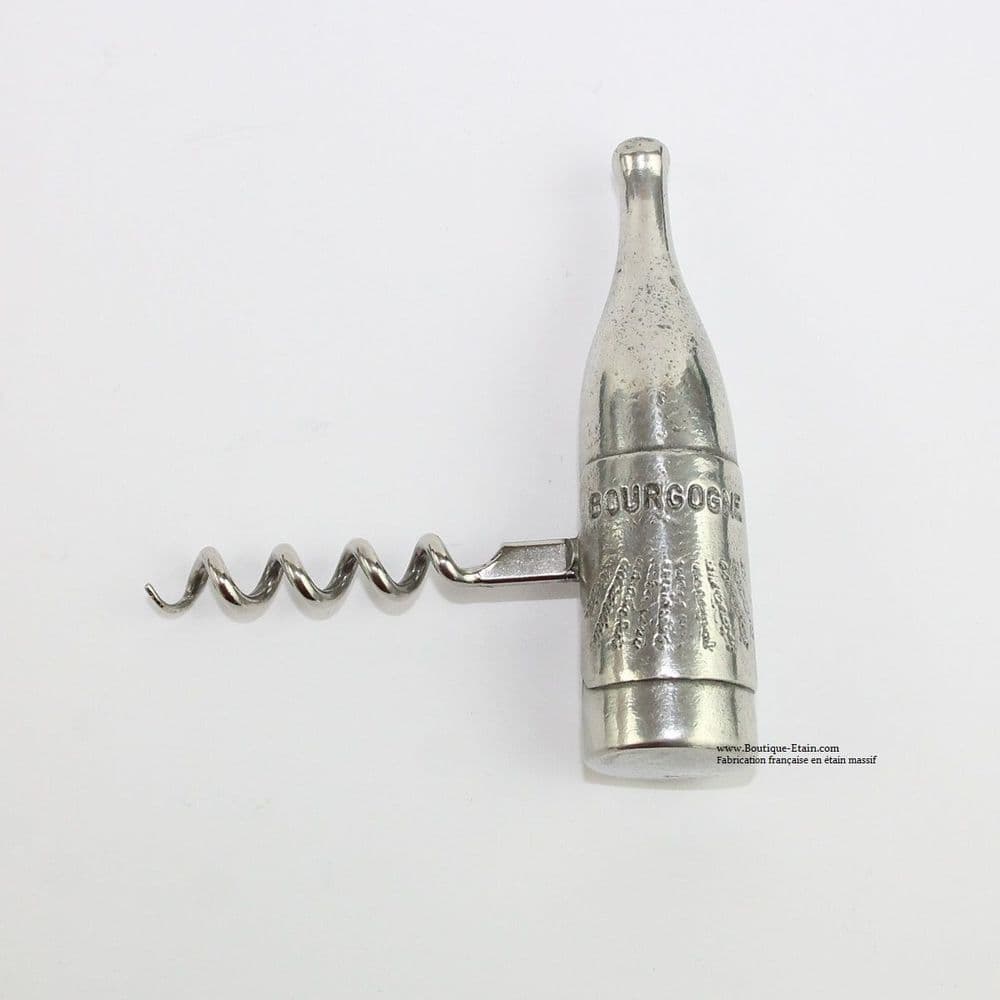 Tire bouchon en étain bouteille de Bourgogne
