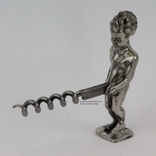 Tire bouchon Manneken-Pis en étain