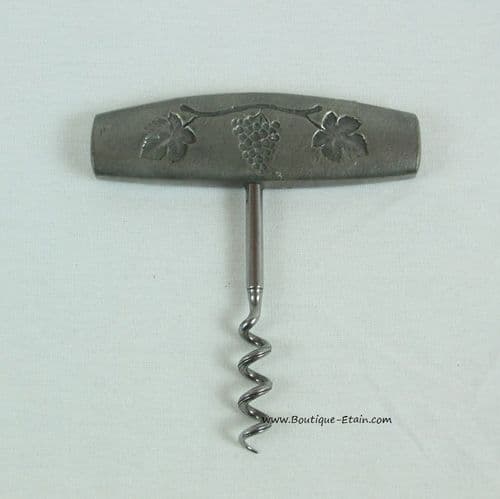 Tire bouchon motif raisin en étain