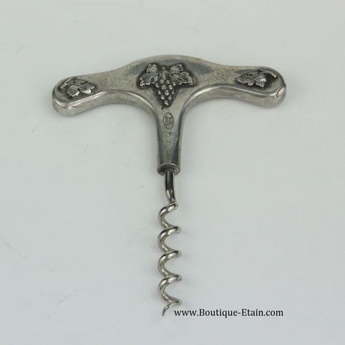 Tire bouchon thème raisin, en étain