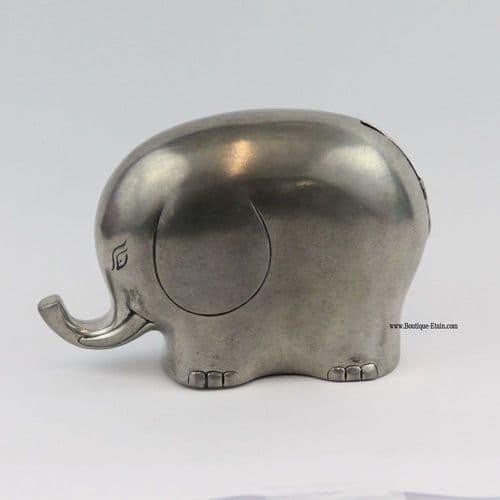 Tirelire éléphant en étain massif