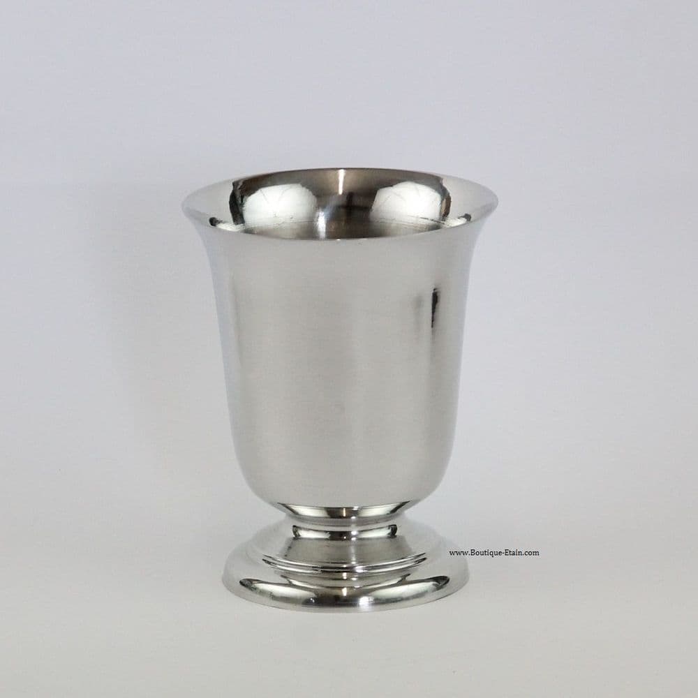 Verre en étain brillant, gobelet ou timbale - h12cm