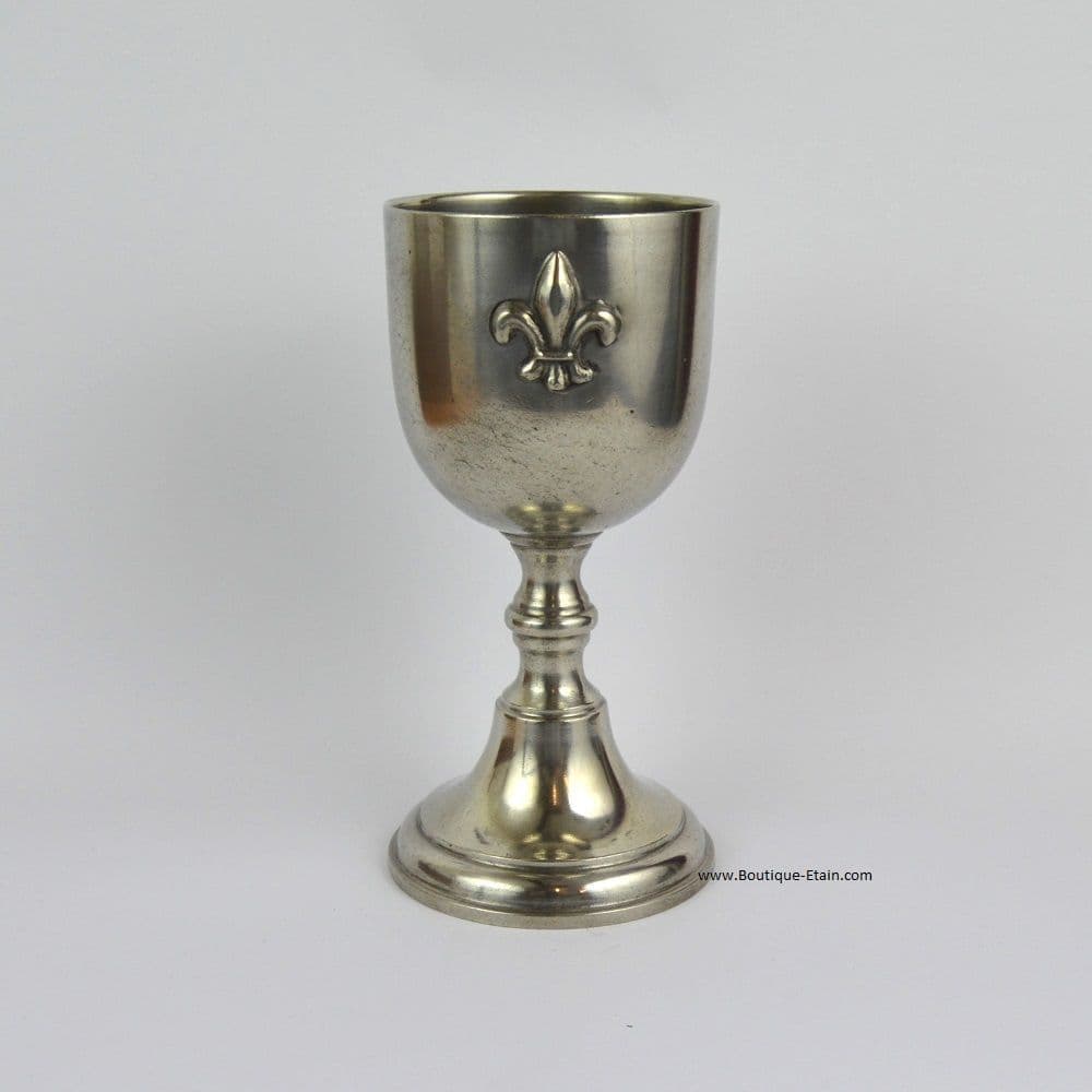 Verre en étain, Calice Fleur de Lys