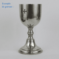 Verre à vin coupe Graal sur pied étain forme calice 25cL