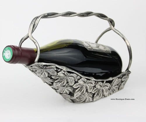 Verse vin en étain décor raisin